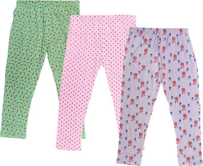 IndiWeaves Capri For Girls Casual Printed Cotton Blend(Purple Pack of 3)