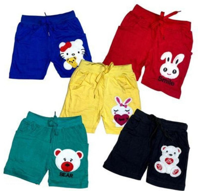 CRIYALE Capri For Baby Girls Casual Embroidered Cotton Blend(Multicolor Pack of 5)
