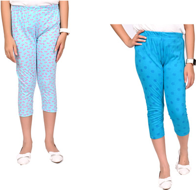 KAYU Capri For Girls Casual Printed Pure Cotton(Multicolor Pack of 2)