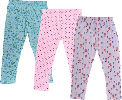 IndiWeaves Capri For Girls Casual Printed Cotton Blend(Purple Pack of 3)