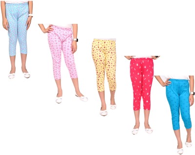 IndiWeaves Capri For Girls Casual Printed Pure Cotton(Multicolor Pack of 5)