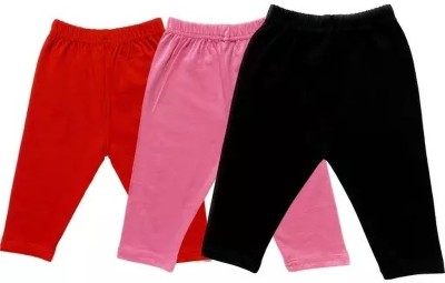 Gravin Greek Capri For Girls Casual Solid Cotton Blend(Multicolor Pack of 3)