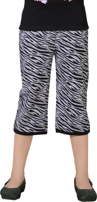 SINI MINI Capri For Girls Casual Printed Cotton Blend(Multicolor Pack of 1)