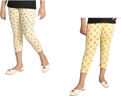 IndiWeaves Capri For Girls Casual Printed Pure Cotton(Multicolor Pack of 2)