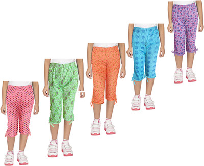 Veecap Capri For Girls Casual Polka Print Cotton Blend(Multicolor Pack of 5)