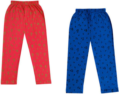 KAVYA Capri For Girls Casual Printed Pure Cotton(Blue Pack of 2)