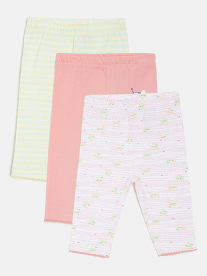MINI KLUB Capri For Girls Casual Printed Cotton Lycra Blend(Multicolor Pack of 3)