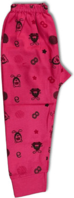 LAKU BOYS Capri For Girls Casual Floral Print Cotton Blend(Pink Pack of 1)