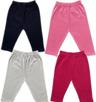 Gravin Greek Capri For Girls Casual Solid Cotton Blend(Multicolor Pack of 2)