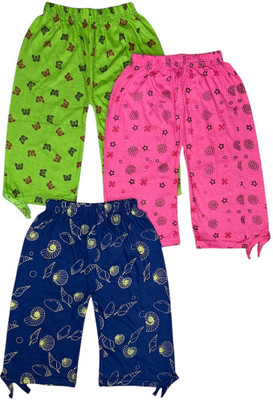 leemony Capri For Girls Casual Printed Cotton Blend(Multicolor Pack of 3)