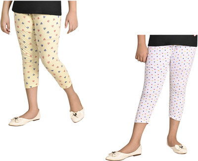 IndiWeaves Capri For Girls Casual Printed Pure Cotton(Multicolor Pack of 2)