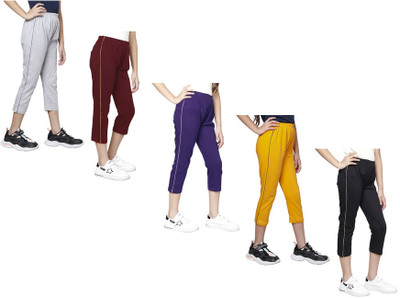 IndiWeaves Capri For Girls Casual Self Design Pure Cotton(Multicolor Pack of 5)