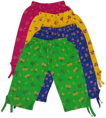 leemony Capri For Girls Casual Printed Cotton Blend(Multicolor Pack of 4)