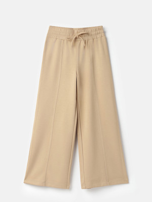 United Colors of Benetton Capri For Girls Casual Solid Viscose Blend(Beige Pack of 1)