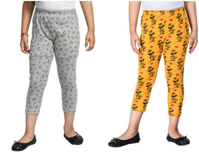 KAVYA Capri For Girls Casual Printed Pure Cotton(Multicolor Pack of 2)