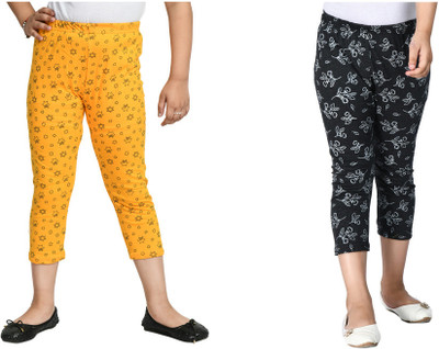 KAVYA Capri For Girls Casual Printed Pure Cotton(Multicolor Pack of 2)
