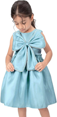 RADHEKRISHNATEX Indi Baby Girls Midi/Knee Length Party Dress(Blue, Sleeveless)