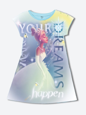 DISNEY BY MISS & CHIEF Girls Midi/Knee Length Casual Dress(Blue, Short Sleeve)