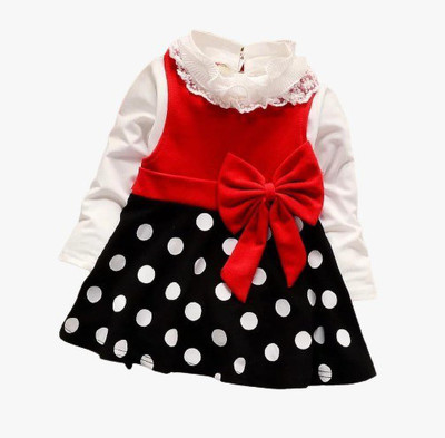 Muskan Collection Baby Girls Midi/Knee Length Casual Dress(Multicolor, Full Sleeve)