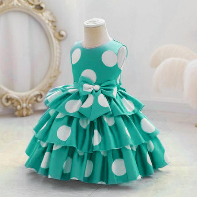 PURNKAMAAY TRENDZ Girls Maxi/Full Length Party Dress(Light Green, Sleeveless)