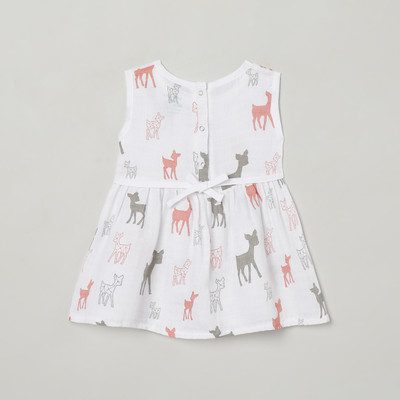 The Boo Boo Club Baby Girls Midi/Knee Length Casual Dress(Orange, Sleeveless)