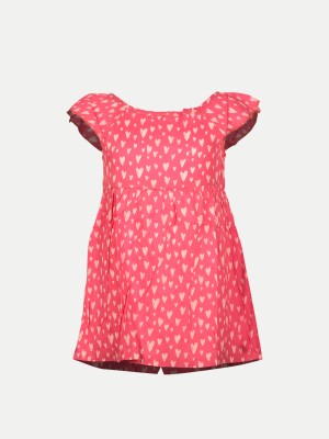 radprix Girls Midi/Knee Length Casual Dress(Pink, Half Sleeve)