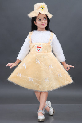 DS DRESSES Baby Girls Midi/Knee Length Casual Dress(Gold, Full Sleeve)
