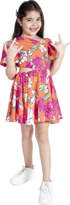 naughty ninos Girls Midi/Knee Length Casual Dress(Multicolor, Sleeveless)