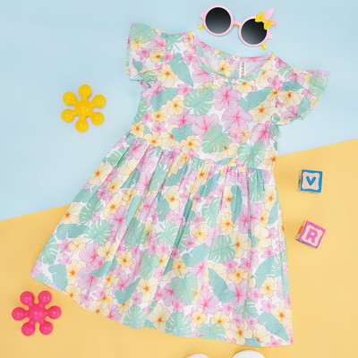 Pantaloons Baby Baby Girls Midi/Knee Length Casual Dress(White, Half Sleeve)