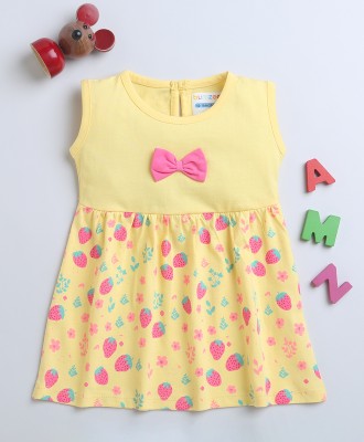 BUMZEE Baby Girls Midi/Knee Length Casual Dress(Yellow, Sleeveless)