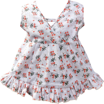 GolichhaMart Indi Baby Girls Midi/Knee Length Casual Dress(Pink, Sleeveless)