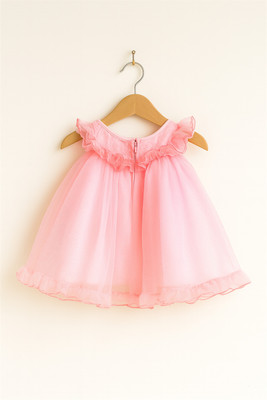 chaz kids Indi Girls Midi/Knee Length Festive/Wedding Dress(Pink, Fashion Sleeve)