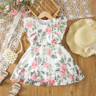 Style Connect Collection Girls Midi/Knee Length Party Dress(White, Short Sleeve)
