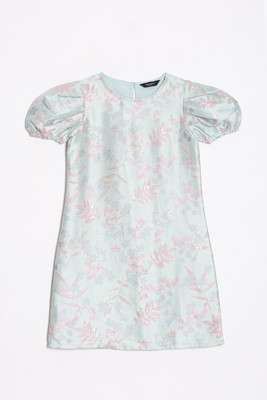 Allen Solly Girls Midi/Knee Length Casual Dress(Light Blue, Short Sleeve)