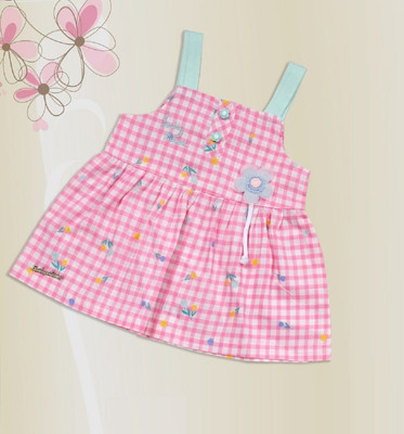 BABY'S DAY Indi Baby Girls Midi/Knee Length Casual Dress(Pink, Sleeveless)