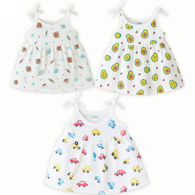 KIdbea Baby Girls Midi/Knee Length Casual Dress(Multicolor, Sleeveless)
