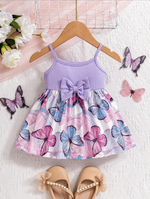 Classy Moda Baby Girls Midi/Knee Length Casual Dress(Purple, Sleeveless)