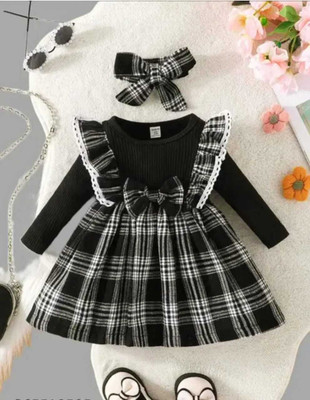 rubina fashion NO Baby Girls Midi/Knee Length Casual Dress(Black, Full Sleeve)