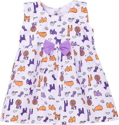 Babywish Girls Midi/Knee Length Casual Dress(Purple, Sleeveless)