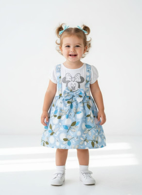 PARMIKSTYLE Indi Baby Girls Above Knee Casual Dress(White, Half Sleeve)