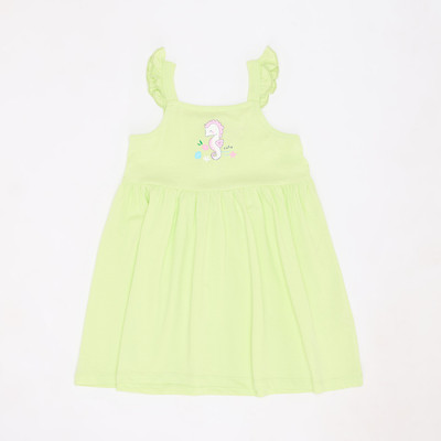 Pantaloons Baby Baby Girls Midi/Knee Length Casual Dress(Green, Sleeveless)