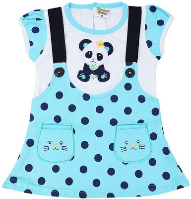 NammaBaby Baby Girls Mini/Short Casual Dress(Blue, Short Sleeve)