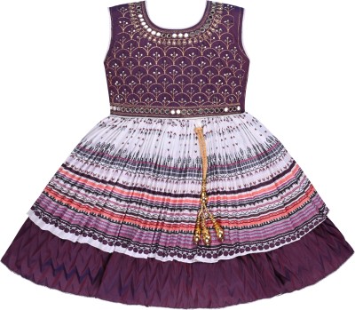 Wishkaro Baby Girls Midi/Knee Length Festive/Wedding Dress(Purple, Sleeveless)