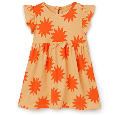 The Boo Boo Club Baby Girls Midi/Knee Length Casual Dress(Orange, Sleeveless)