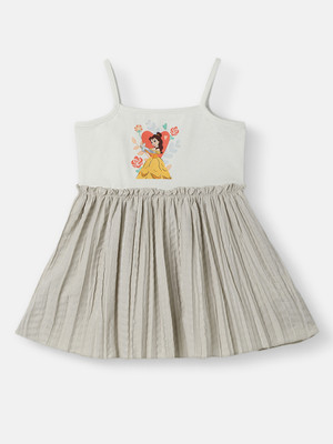 NautiNati Indi Baby Girls Midi/Knee Length Casual Dress(White, Sleeveless)