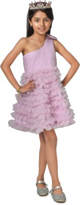 MODISH Girls Above Knee Festive/Wedding Dress(Pink, Sleeveless)