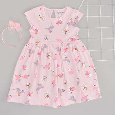 Pantaloons Junior Girls Midi/Knee Length Casual Dress(Pink, Sleeveless)