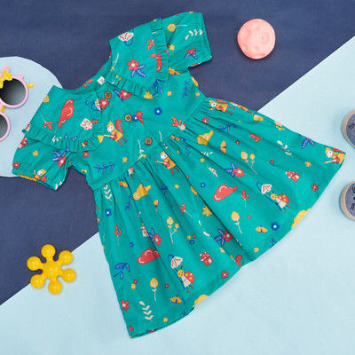 Pantaloons Baby Baby Girls Midi/Knee Length Casual Dress(Multicolor, Half Sleeve)