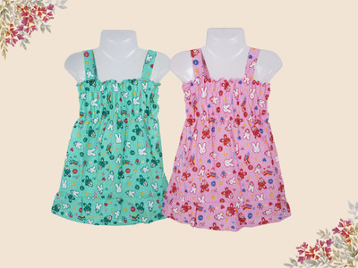 superior lifestyl Baby Girls Midi/Knee Length Casual Dress(Multicolor, Sleeveless)
