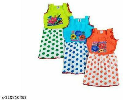 Fashionon Baby Girls Above Knee Casual Dress(Multicolor, Sleeveless)